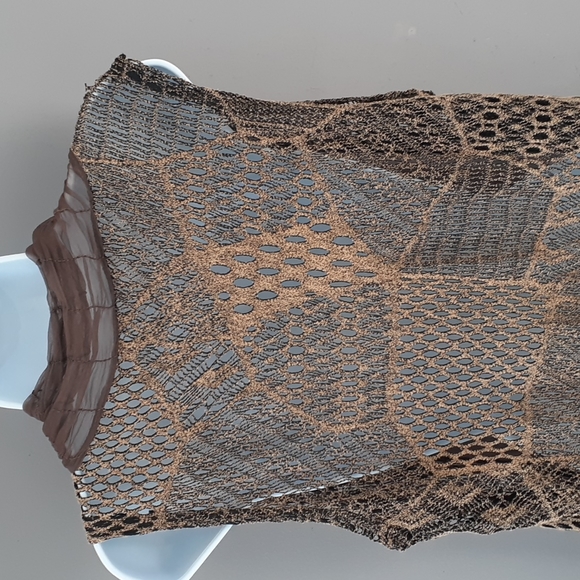 Sheer brown crochet vest Large - Picture 4 of 8